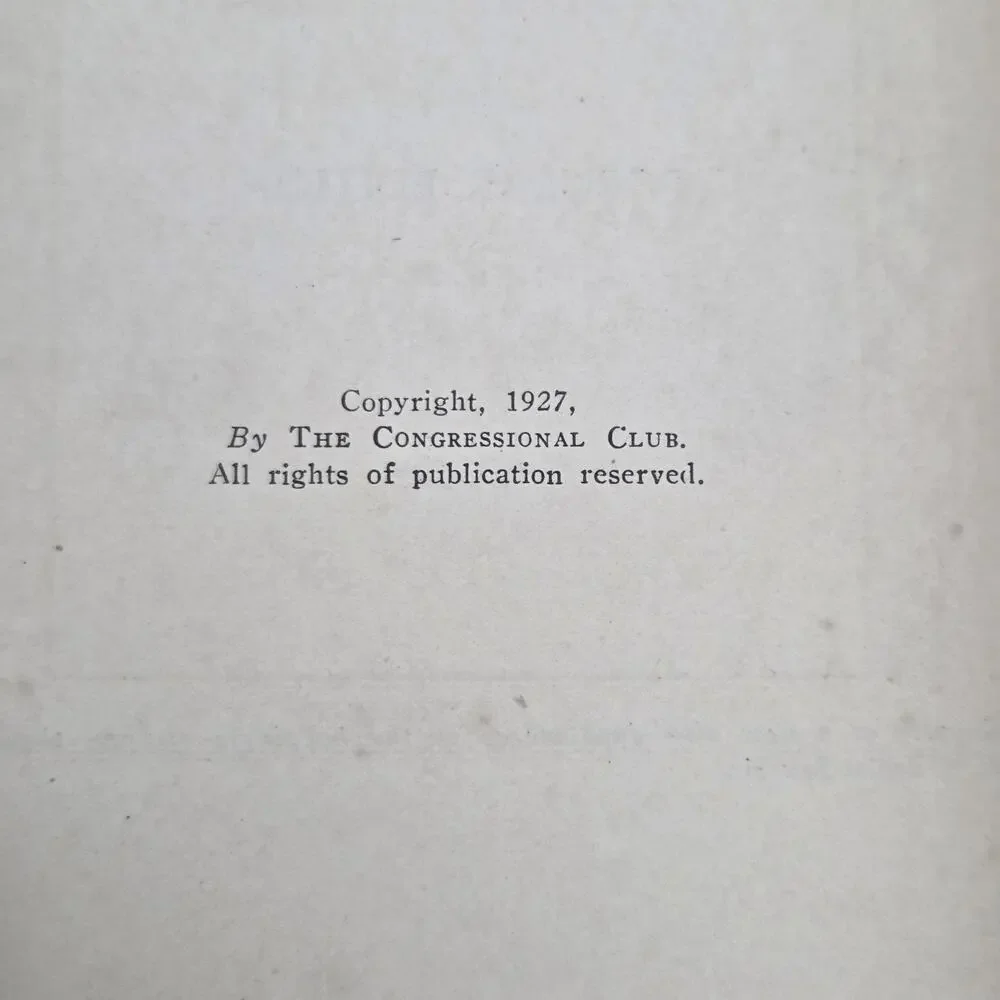 The Congressional Club Cookbook Popular 1st Edition 1927 Washington DC Cook Book